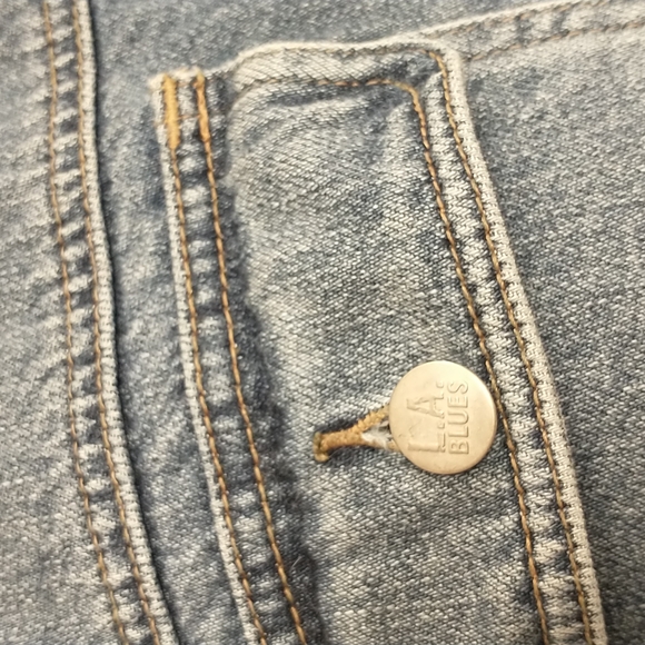 Vintage Denim Jacket L.A. Blues Embroidered Short lk Crop Plus Size 23/24 XL Zip - Picture 6 of 12